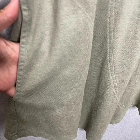 Prairie Underground Cowl Neck Hemp Blend 3/4 Sleeve Asymmetrical Tunic Dress - Picture 3 of 6